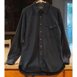 VTG Deadstock 70s Pendleton Trail Wool Navy Button Up Shirt Medium Elbow Patches